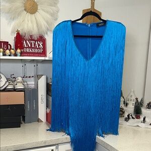 AKIRA Vibrant Blue Fringe Dress!!